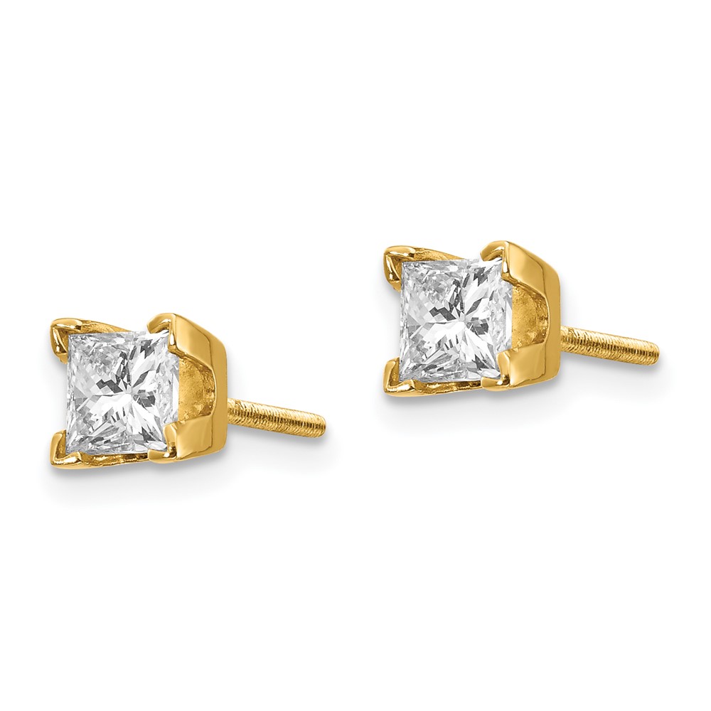 14k AAA Quality Complete Princess-cut Diamond Earrings (XAP6AAA)