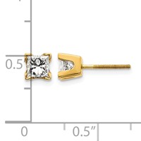 14K AA Quality Complete Princess-cut Diamond Stud Earrings view 4