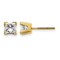 14K AA Quality Complete Princess-cut Diamond Stud Earrings view 1