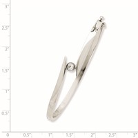 14K White Gold Complete 0.25 Carat AA Diamond Hinged Oval Bangle Bracelet view 2