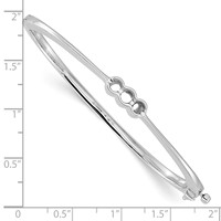 14K White Gold Holds 0.50 Carat 1-4.0mm and 2-3.1mm Round Stones Hinged Oval Bangle Bracelet Mounting view 3
