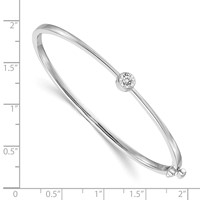 14K White Gold Complete 1 4 Carat VS Diamond Hinged Oval Bangle Bracelet view 2