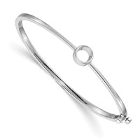 14K White Gold 1 Carat Lab Grown Diamond VS SI+ G+ Complete Bezel Bangle Bracelet view 2