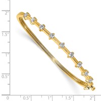 14K Complete 7 8 Carat Aaa Diamond Hinged Oval Bangle Bracelet view 2
