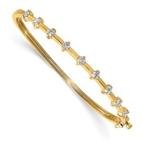 14K Complete 7 8 Carat Aaa Diamond Hinged Oval Bangle Bracelet view 1