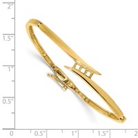 14K Complete 3-Stone 1 4 Carat VS Diamond Hinged Bangle Bracelet view 2