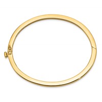 14K 2.5mm Yellow Gold Polished Solid Hinged Oval Bangle Bracelet view 2