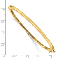14K 2.5mm Yellow Gold Polished Solid Hinged Oval Bangle Bracelet view 3