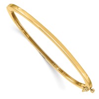 14K 2.5mm Yellow Gold Polished Solid Hinged Oval Bangle Bracelet view 1