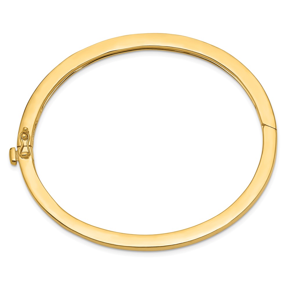 14k 3.6mm Polished Solid Hinged Oval Bangle Bracelet (XB247)