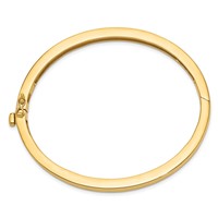 14K 5.3mm Yellow Gold Polished Solid Hinged Oval Bangle Bracelet view 2