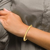 14K 5.3mm Yellow Gold Polished Solid Hinged Oval Bangle Bracelet view 4
