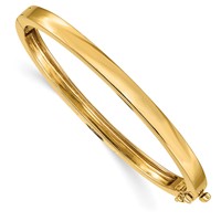 14K 5.3mm Yellow Gold Polished Solid Hinged Oval Bangle Bracelet view 1