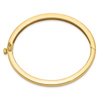 14K 6.3mm Yellow Gold Polished Solid Hinged Oval Bangle Bracelet view 2