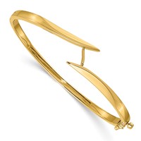 14K Two-tone Complete 1 2 Carat VS Diamond Hinged Oval Bangle Bracelet view 2