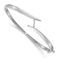 14K White Gold Complete 1 2 Carat a Diamond Hinged Oval Bangle Bracelet view 3