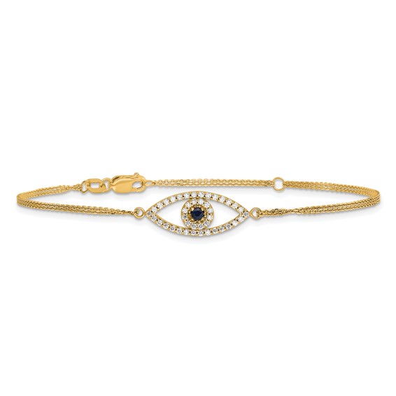 Diamond & Sapphire Evil Eye Bracelets