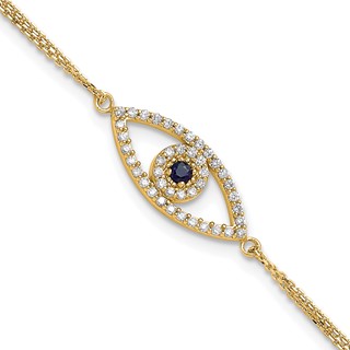 Diamond & Sapphire Evil Eye Bracelets