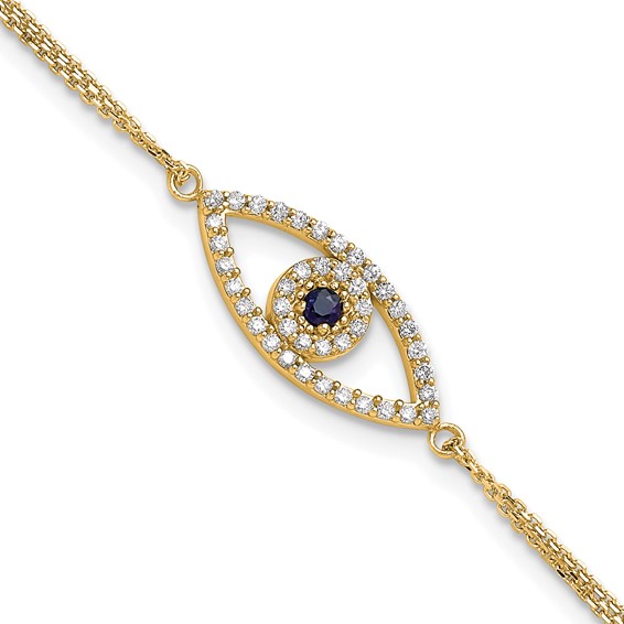 Diamond & Sapphire Evil Eye Bracelets