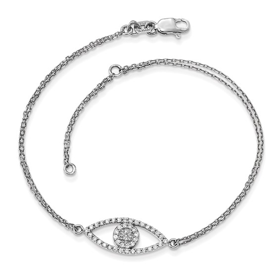 14kw Small Diamond Evil Eye Bracelet