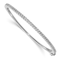14K White Gold VS Diamond Bangle view 1
