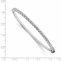 14K White Gold AA Diamond Hinged Bangle view 2