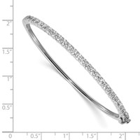14K White Gold Aaa Diamond Hinged Bangle view 2