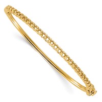 14K Yellow Gold Holds 25 2.9mm 1.9ct Hinged Bangle Mounting view 1