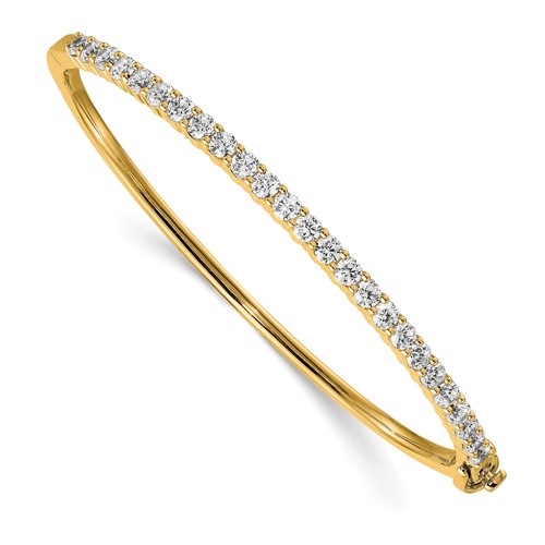 14K Yellow Gold 2.25 Carat Lab Grown Diamond VS SI+ G+ Complete Bangle Bracelet