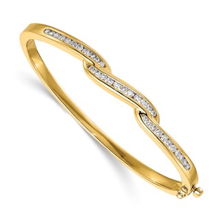 Gold Diamond Hinged Bangles