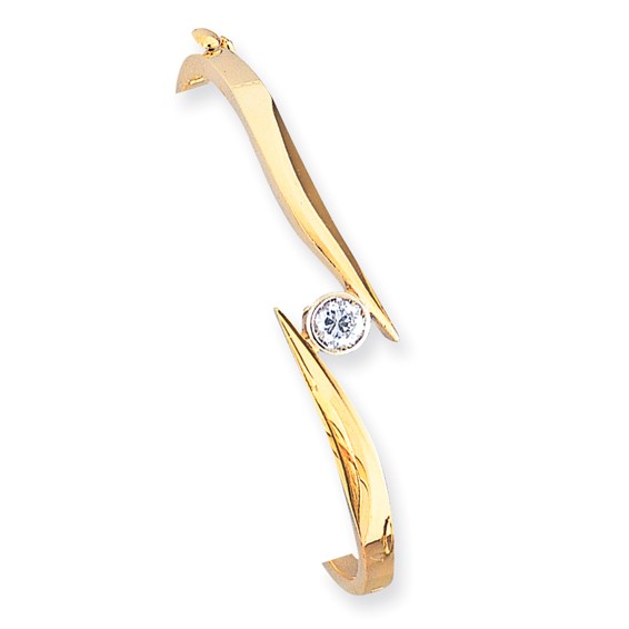 Gold Moissanite Hinged Bangles