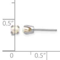 14K White Gold 3.5mm June Freshwater Cultured Pearl Stud Earrings view 4