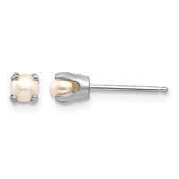 14K White Gold 3.5mm June Freshwater Cultured Pearl Stud Earrings view 1