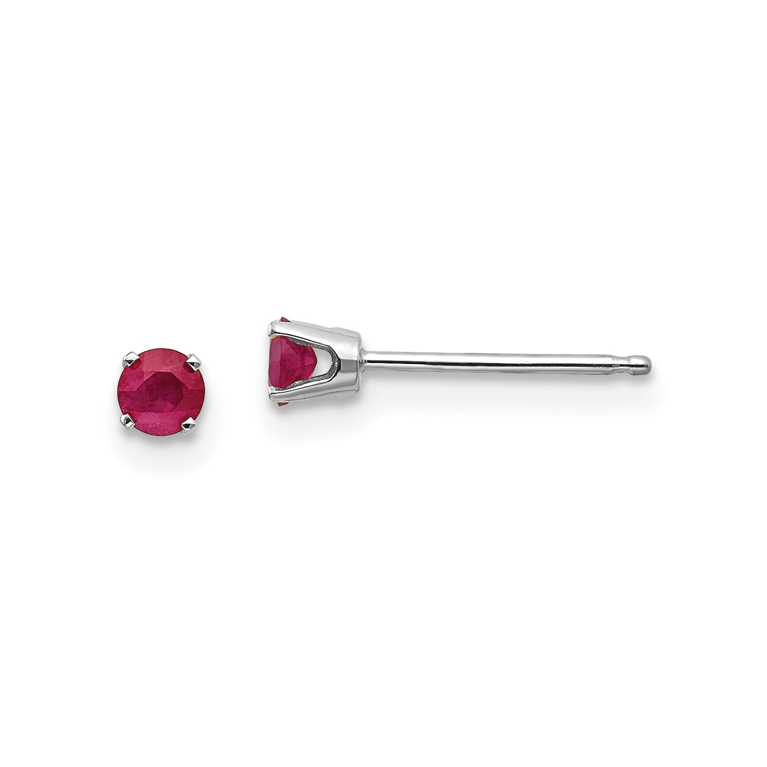 14k White Gold 3mm Ruby Stud Earrings Ebay 14k White Gold 3mm Synthetic Ruby Stud Earrings