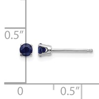 14K White Gold 3mm Round September Sapphire Stud Earrings view 4