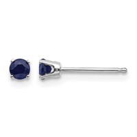 14K White Gold 3mm Round September Sapphire Stud Earrings view 1