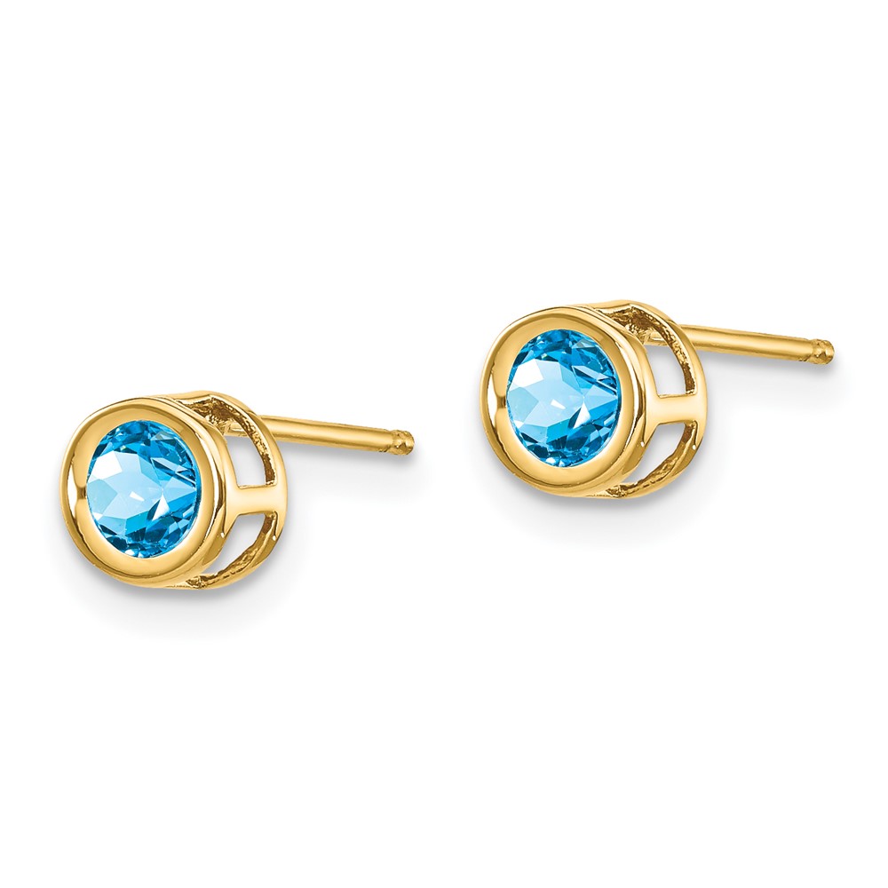 14k Blue topaz Earrings - December (XBE12)