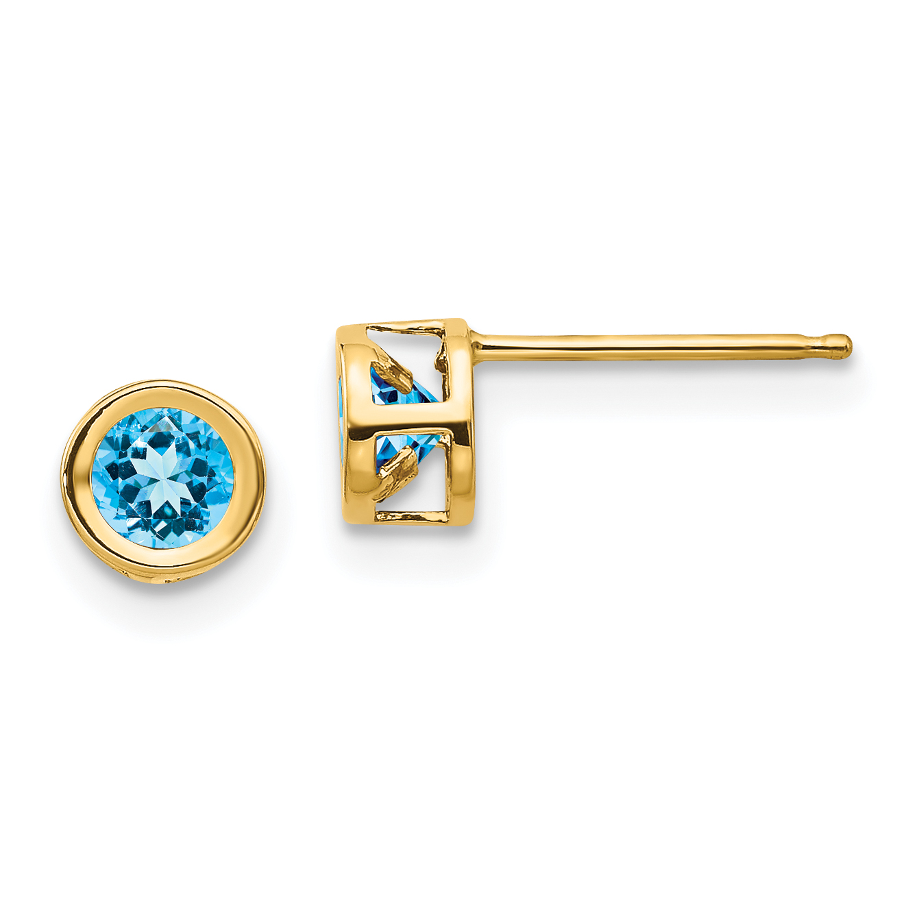 14k Blue topaz Earrings - December (XBE12)