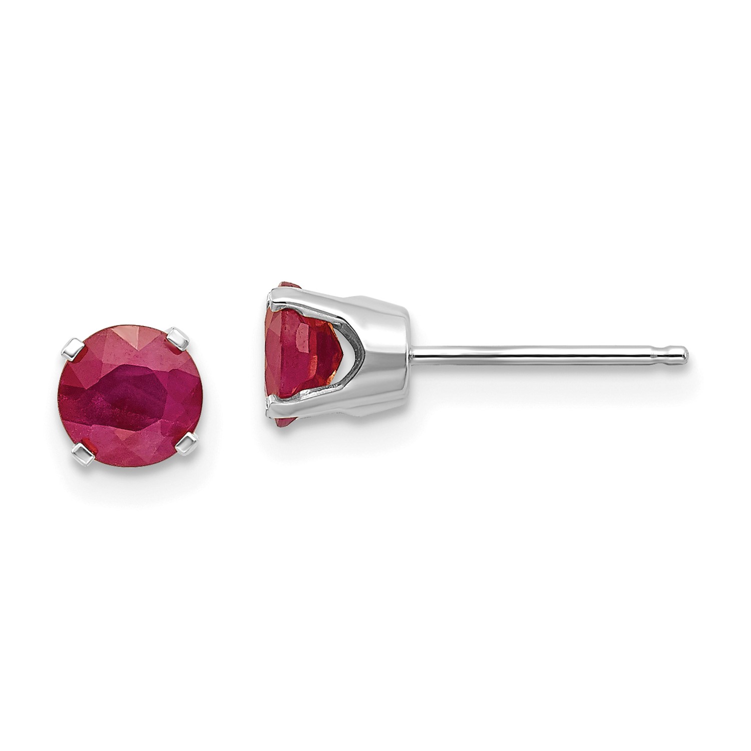 14k White Gold 5mm Ruby Stud Earrings Ebay 14k White Gold 5mm Synthetic Ruby Stud Earrings