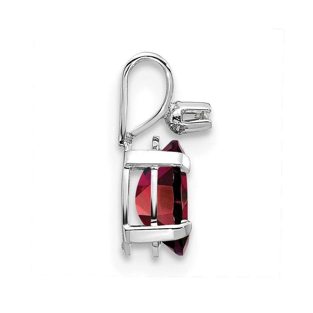 14K White Gold Diamond and Garnet Birthstone Pendant (XBE156W)