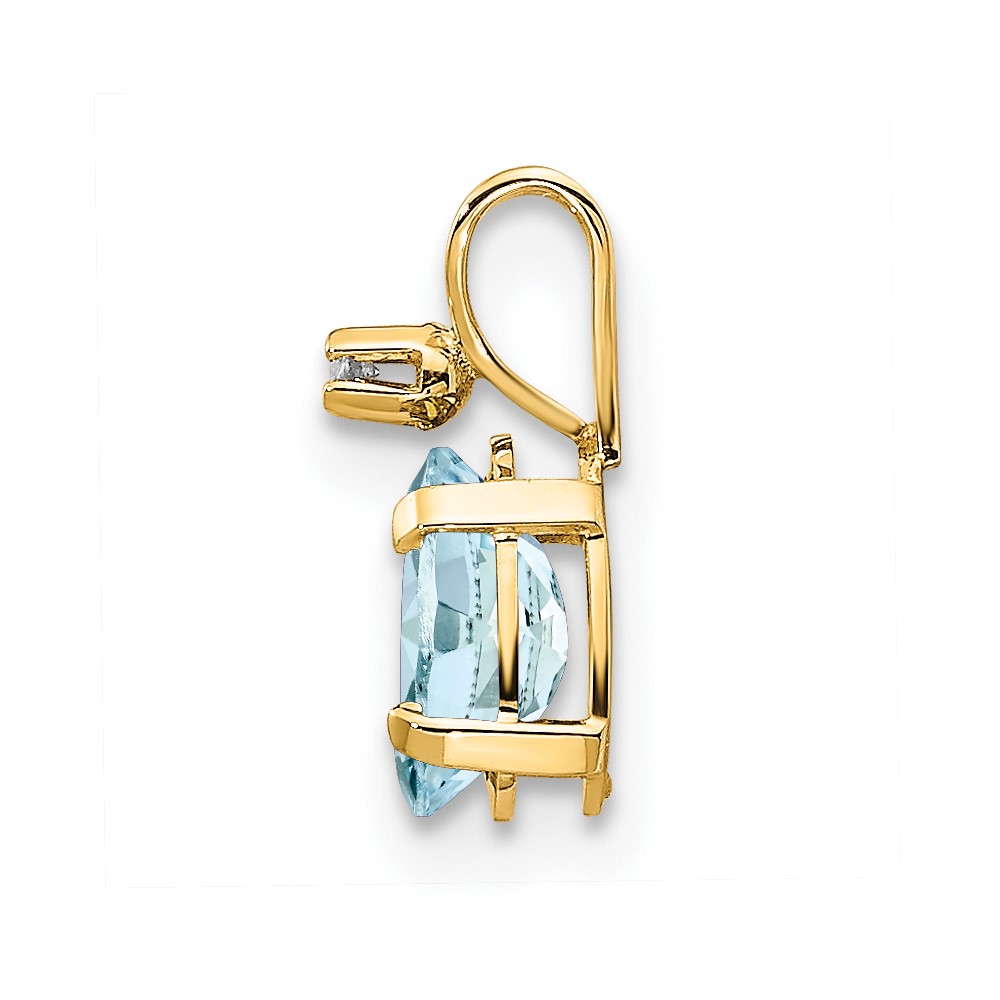 14k Diamond & Aquamarine Birthstone Pendant (XBE158)