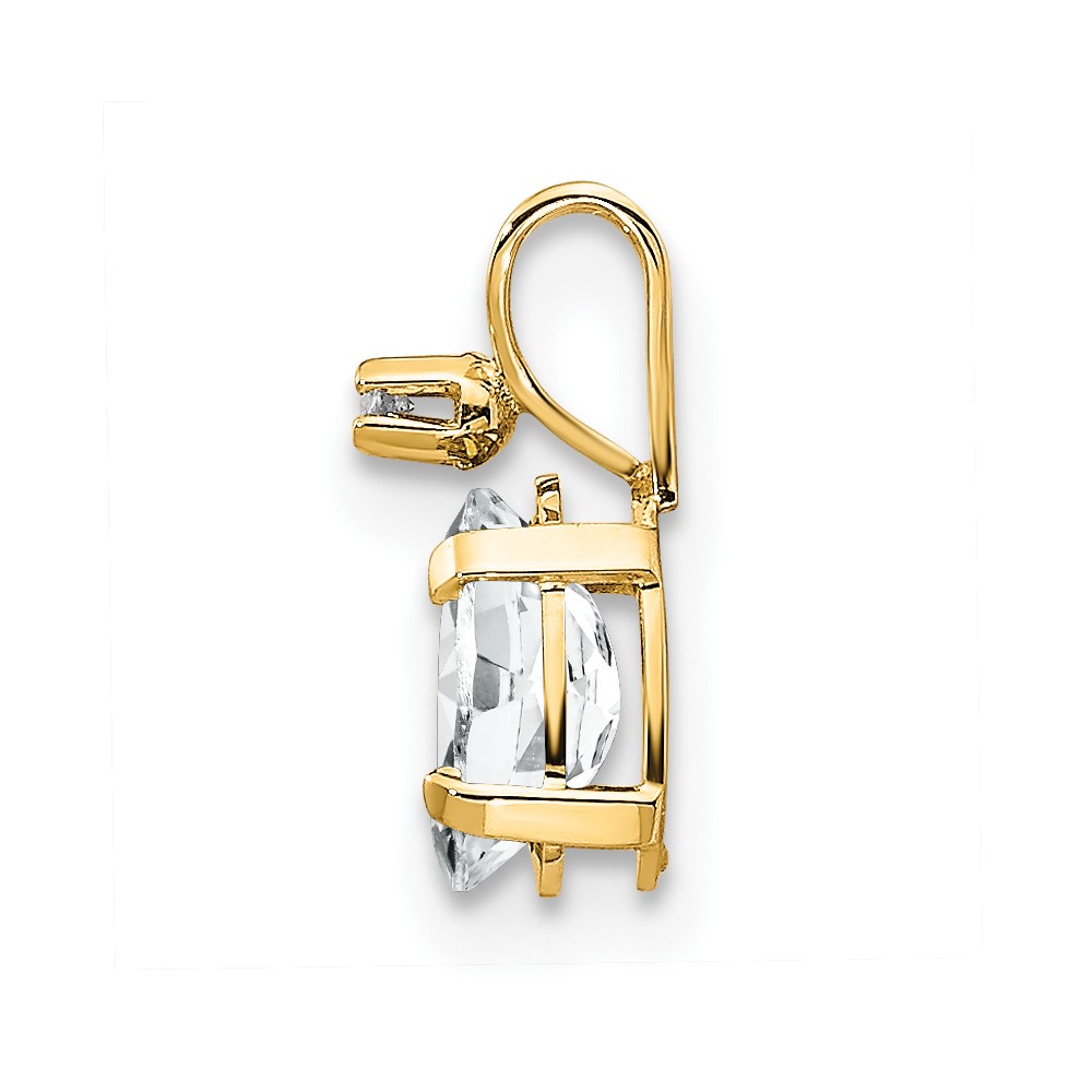 14k Diamond & White Topaz Birthstone Pendant (XBE159)