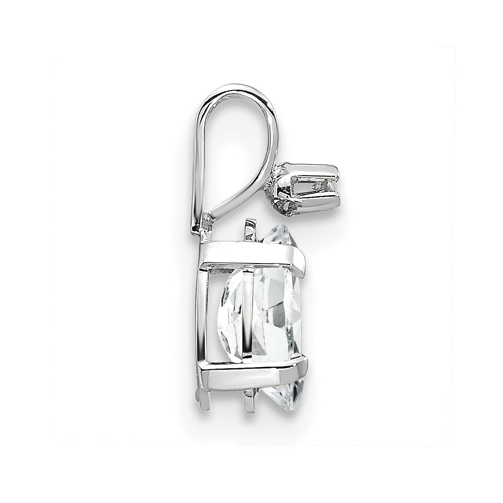14K White Gold Diamond and White Topaz Birthstone Pendant (XBE159W)