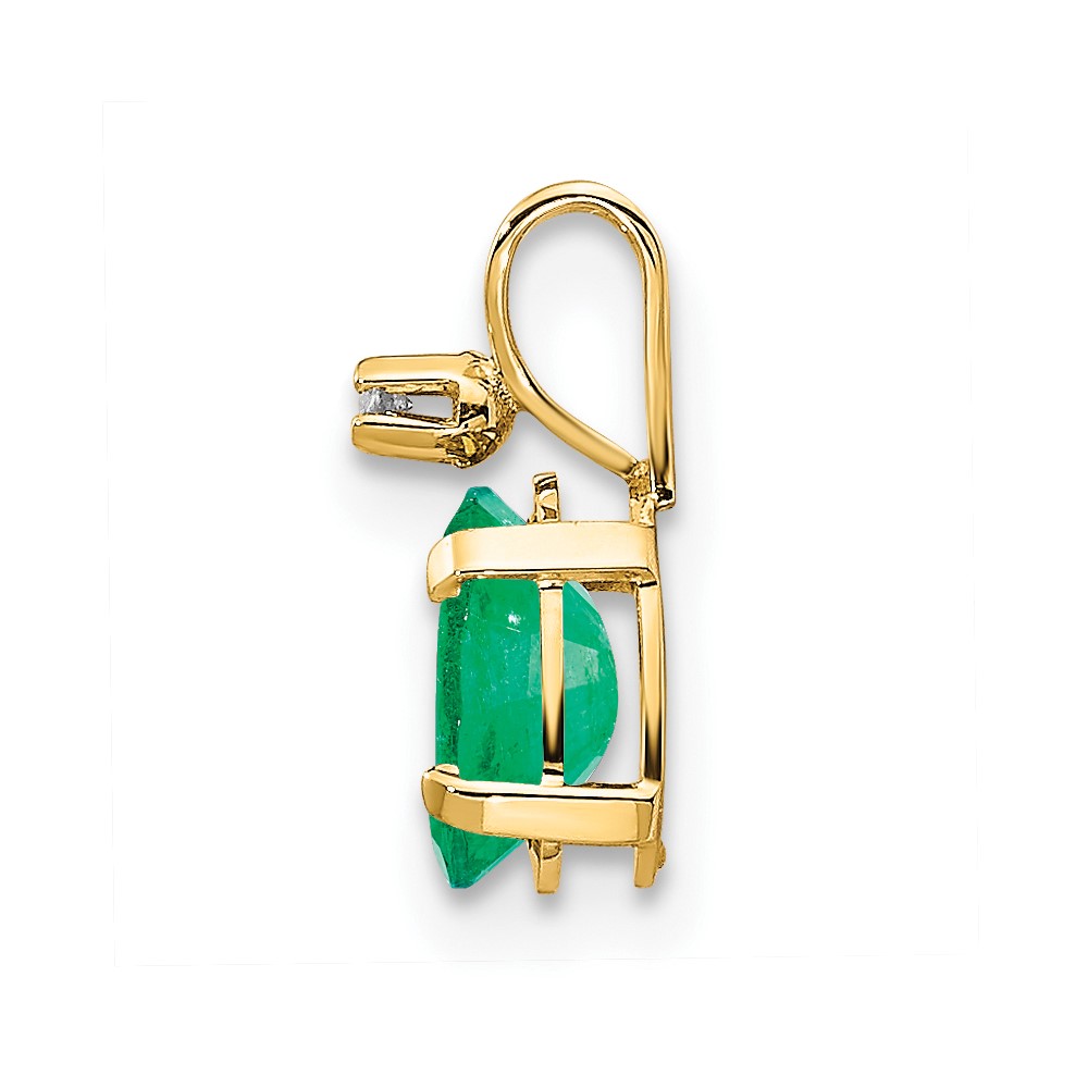 14k Diamond & Emerald Birthstone Pendant (XBE160)