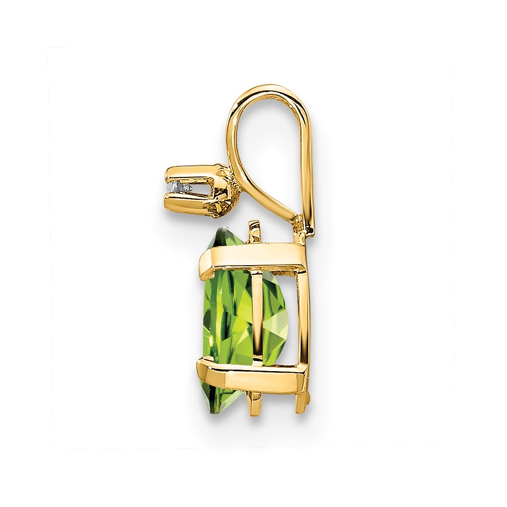 14k Diamond & Peridot Birthstone Pendant (XBE163)