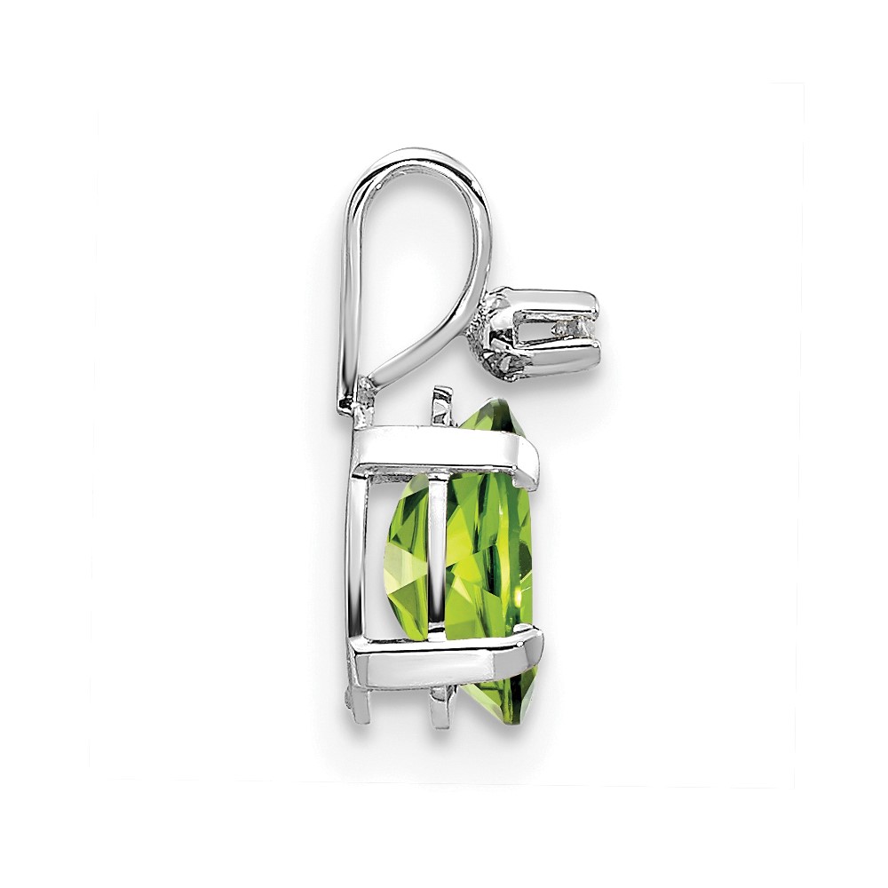14K White Gold Diamond and Peridot Birthstone Pendant (XBE163W)