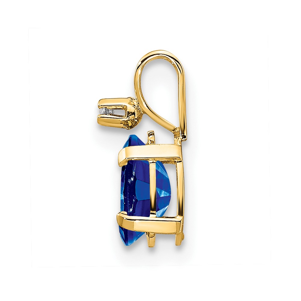 14k Diamond & Sapphire Birthstone Pendant (XBE164)