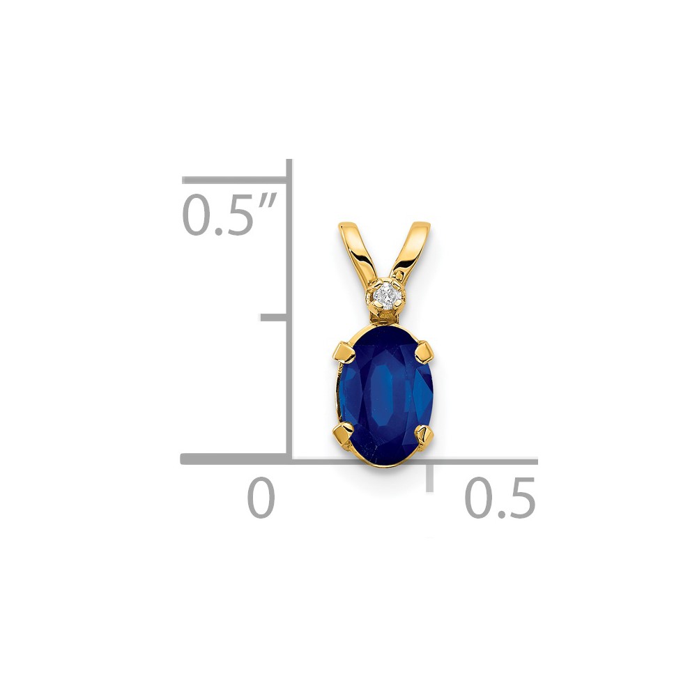 14k Diamond & Sapphire Birthstone Pendant (XBE164)