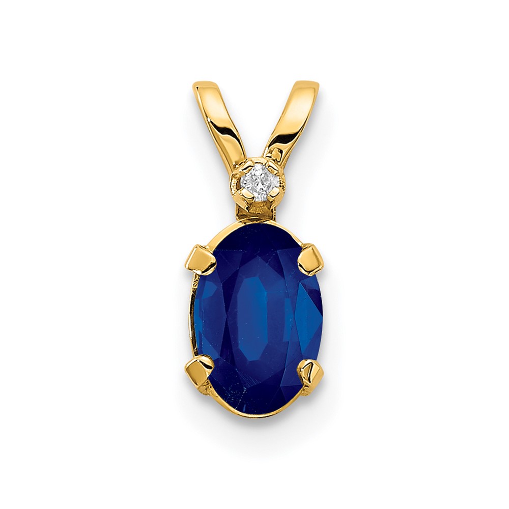 14k Diamond & Sapphire Birthstone Pendant (XBE164)