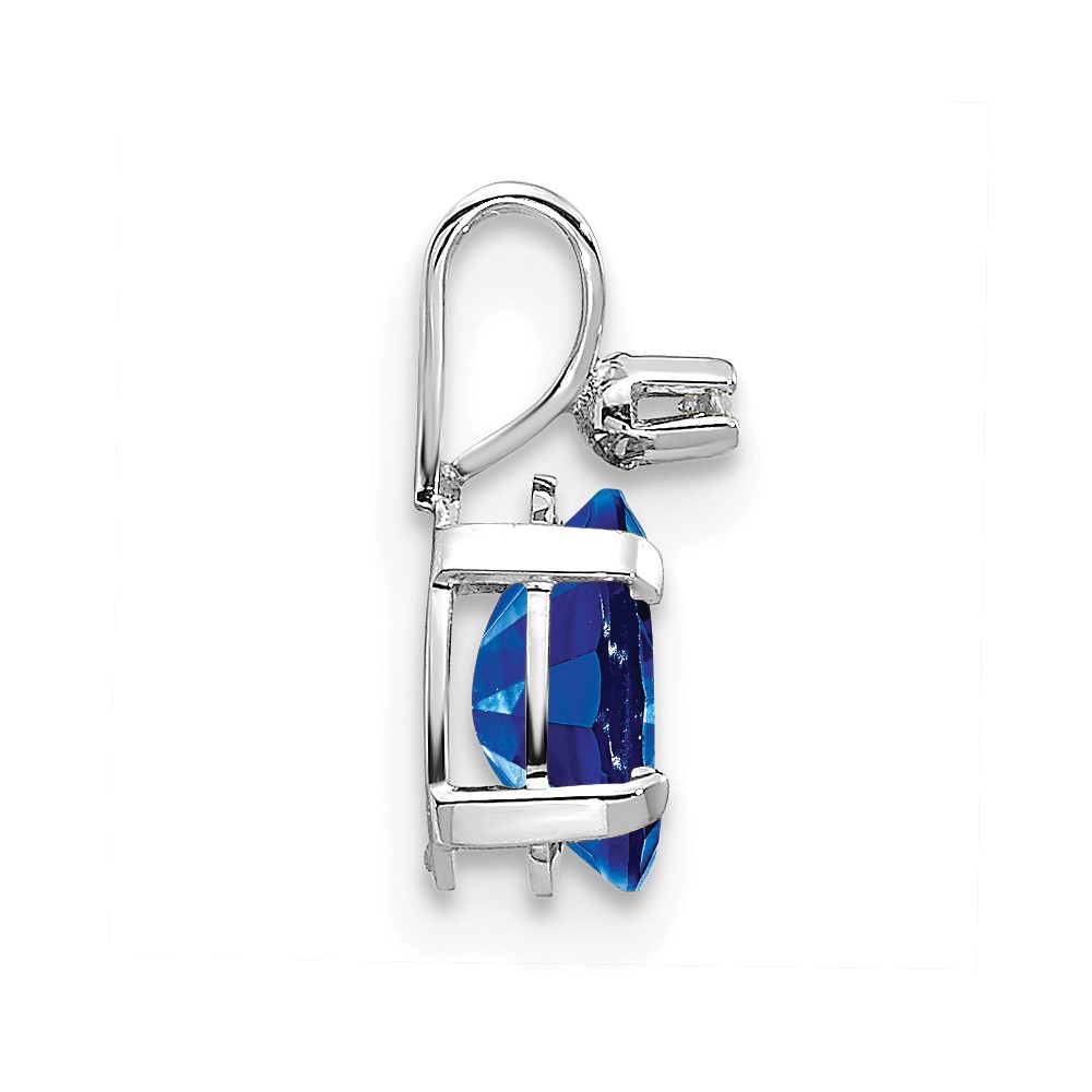 14K White Gold Diamond and Sapphire Birthstone Pendant (XBE164W)